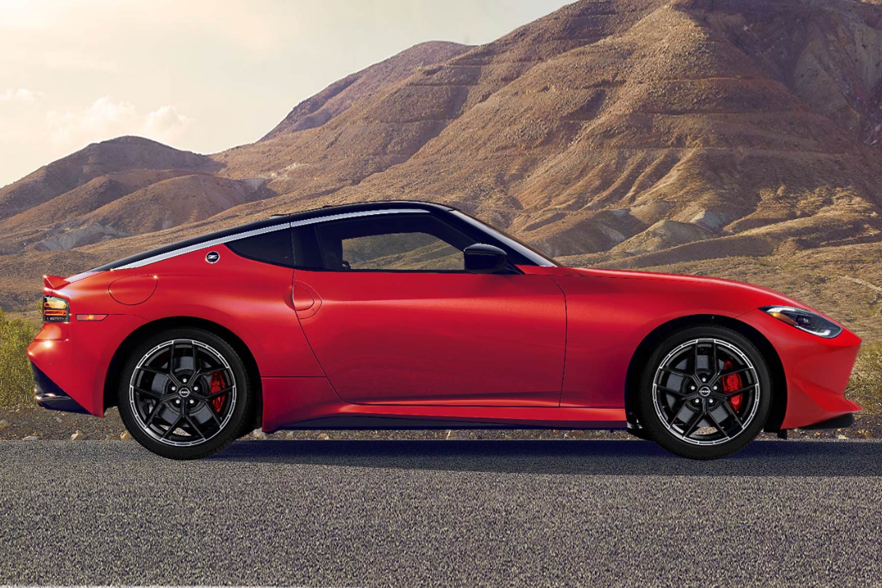 La Nissan Z 2027 rouge de côté